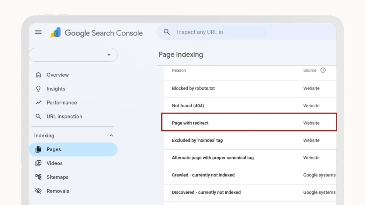 Memahami Redirect 301 dan 302 di SEO: Lengkap dengan Contoh & Konfigurasi 3 cara cek redirect di google search console